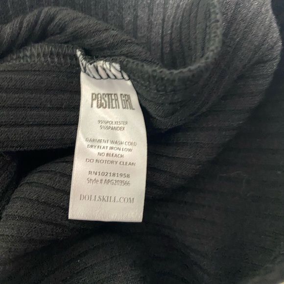 POSTER GRL Get Ur Digits Safety Pin Ribbed Tank Dress Bodycon Black Size XS - Picture 10 of 11